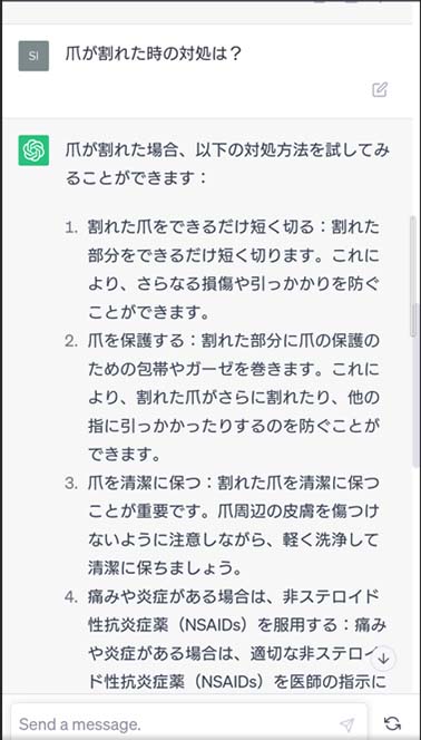 爪が割れた時の対処は？